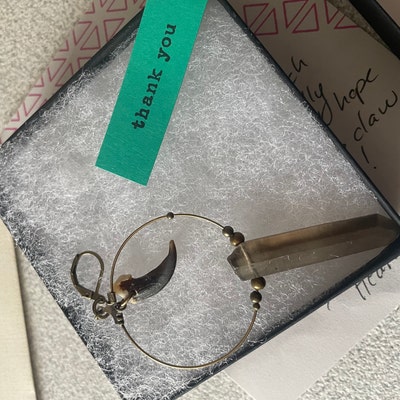 Discount antique brass earrings Discount Raccoon Tooth Earrings