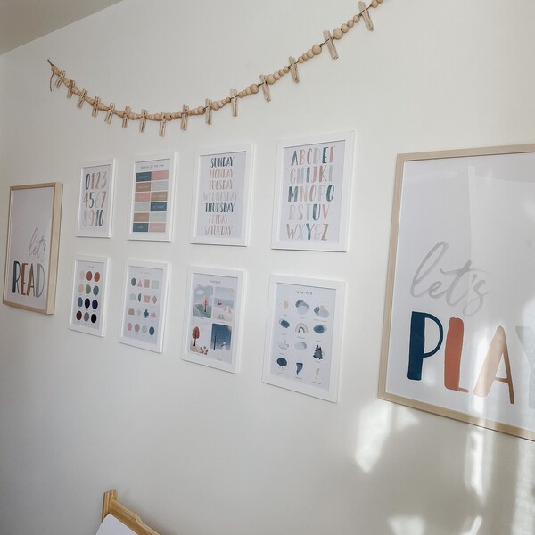 Pastel Classroom Decor Set of 8 Prints, Printable Educational Wall Art ...