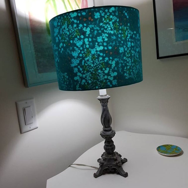 Turquoise lamp shade turquoise home decor simple lamp plain Etsy