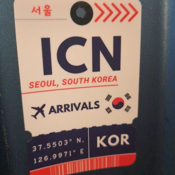 Icn Sticker Example Seoul ICN Airport Luggage Tag Sticker | Boarding Pass Travel Sticker ...
