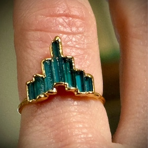 Customer photo from Katherine, Art Deco Witchy Blue Tourmaline Ring