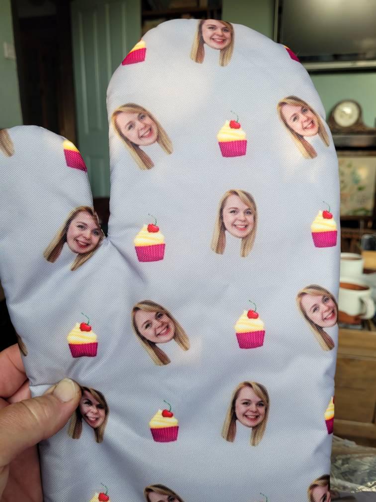Custom faces oven gloves, Pot Holders personalized photo oven mitts, chef gifts,  custom face mitt,Kitchen Oven Mittens Christmas gift