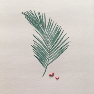 Palm leaf rubber stamp WM P10