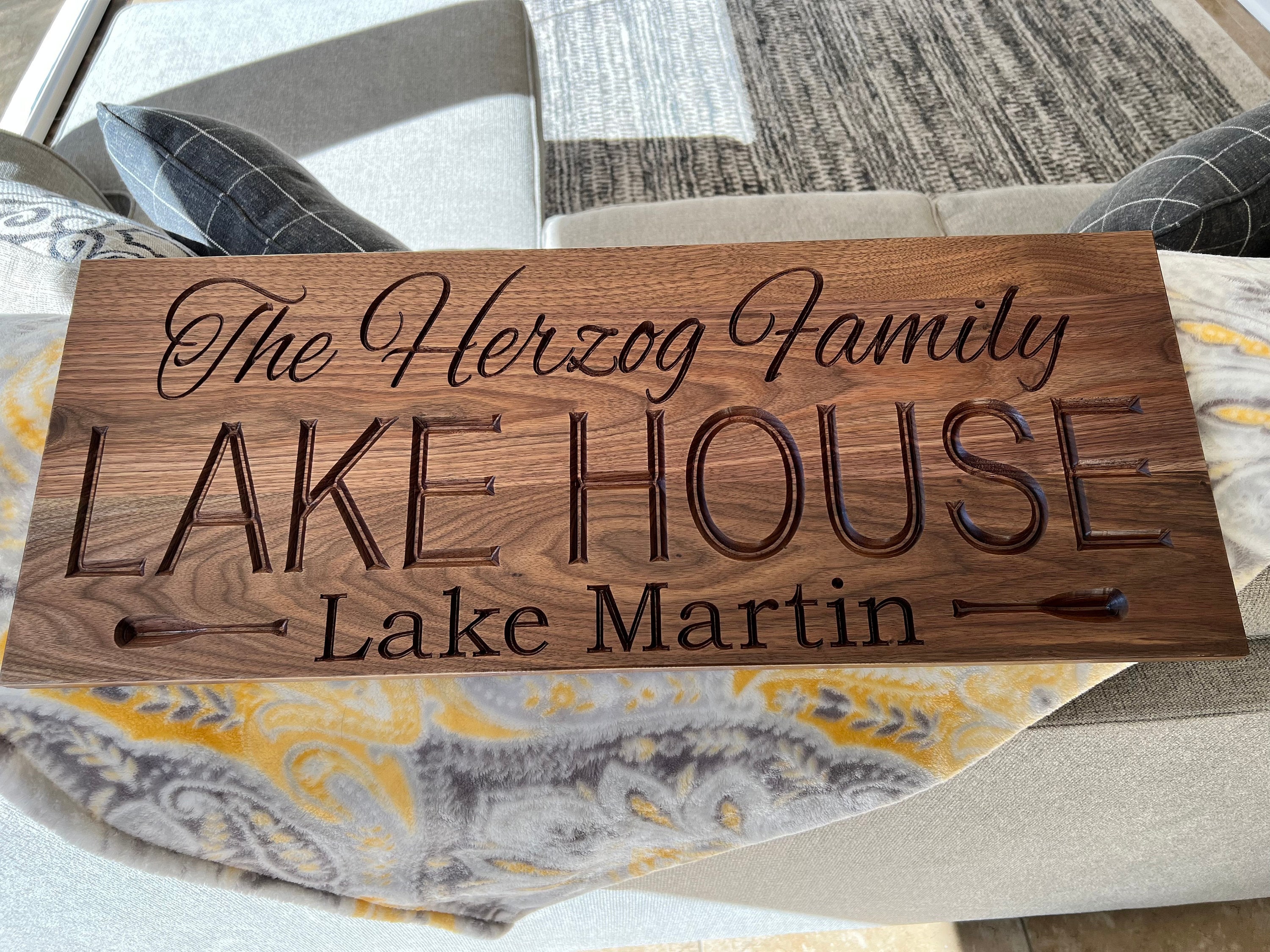 Custom Carved Wood Sign: Lake House, Cabin, Lodge Decor