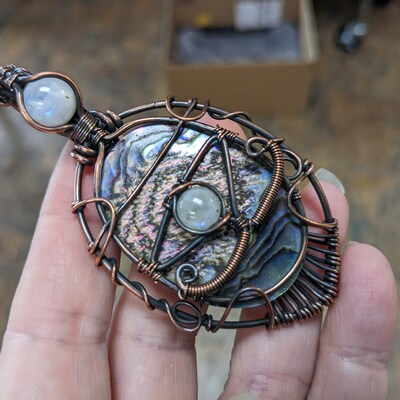 Ammonite Fossil Copper Pendant Copper Wire Wrapped Pendant - Etsy