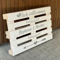 Palettenaufkleber "Silberne Hochzeit", Willkommen, Willkommenschild