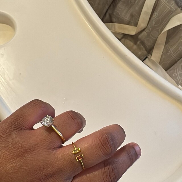 Vertical Baguette Birthstone Ring by Caitlyn Minimalist
