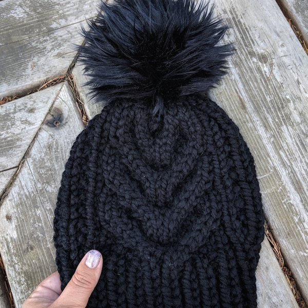 Super Bulky Cable Hat Knitting Pattern: Char Char Hat (PDF Pattern) - Etsy