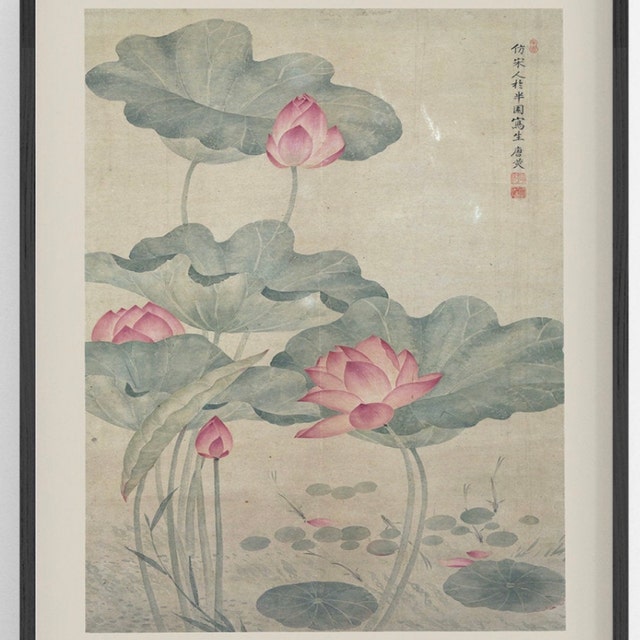 Lotus Flower Botanical Art Print / Botanical Art / Art / Lotus - Etsy