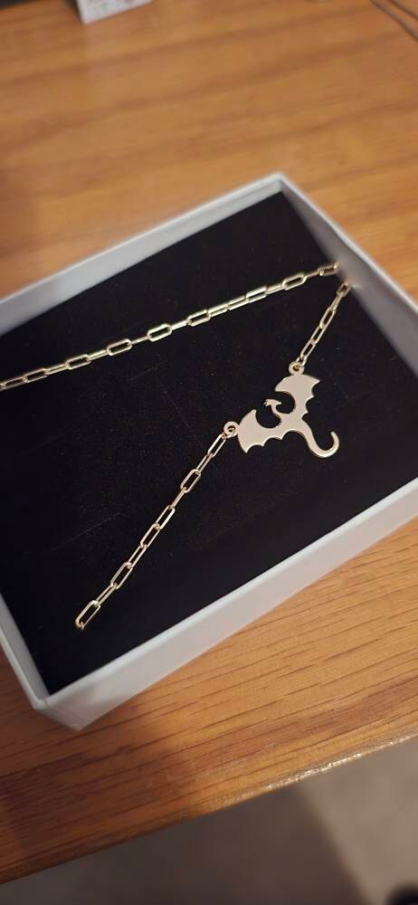 925 Silver Dragon Necklace, Fantasy Dragon Jewelry, Gold Dragon Pendant, Goth Necklace, Medieval Jewelry, Everyday Necklace