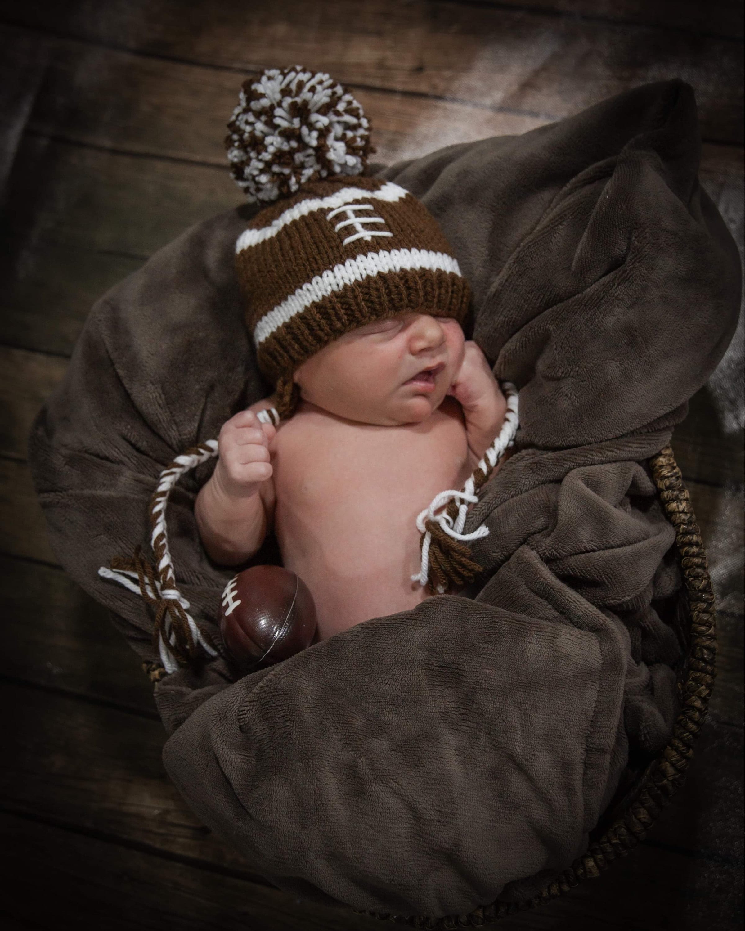 Football Hat, Baby Football Knit Hat, Toddler Football Hat, Toddler Football Knitted Hat, Baby Boy Hat, Baby Football Hat, Football Hat