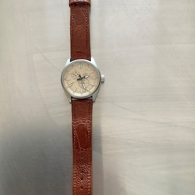 Genuine Handmade Cognac Ostrich Leg Leather Watch Strap made - Etsy