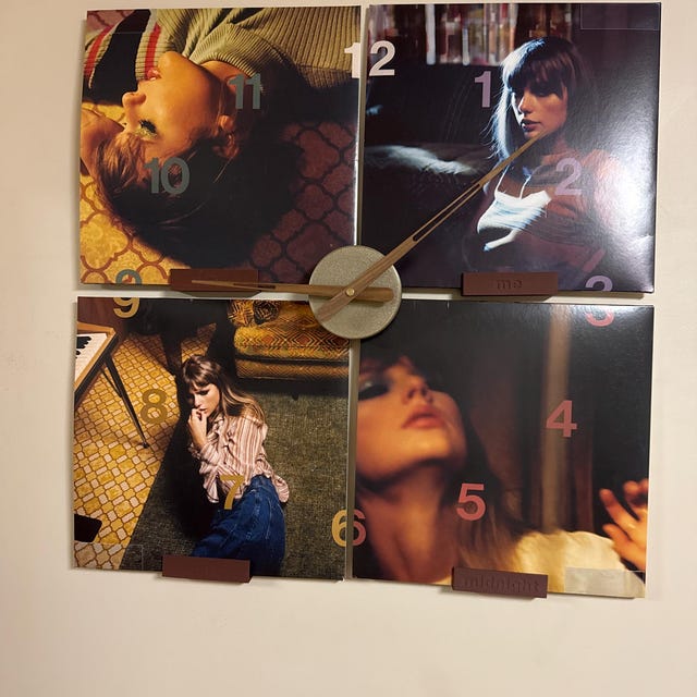Midnight Vinyl Record Clock Display: Modern Wall Art for