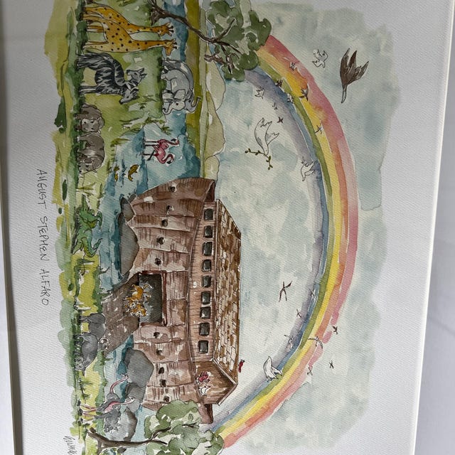 Noah's Ark Watercolor Print 11x14 - Etsy