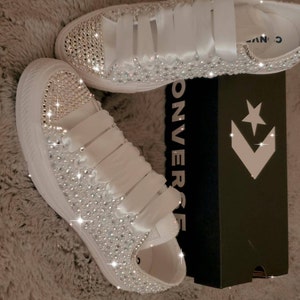 Adult Tennis Shoes With Pearl's and Rhinestones Bling - Etsy