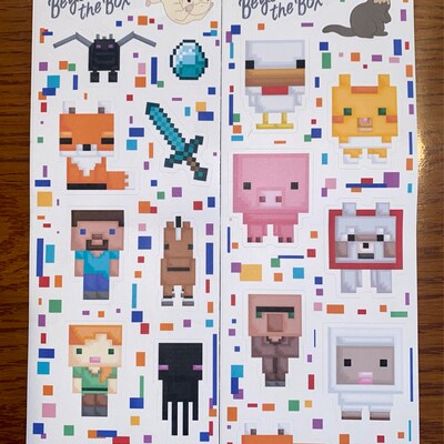 Minecraft Stickers Pack of 17 - Etsy
