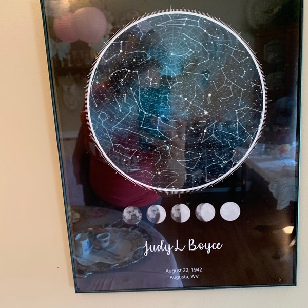 Custom Star Map – the Day You Were Born • Personalized Night Sky Chart ...