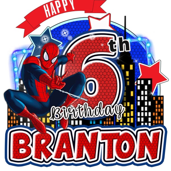 Spiderman Printable Cake Topper, Digital Cake Topper, Personalized - Etsy