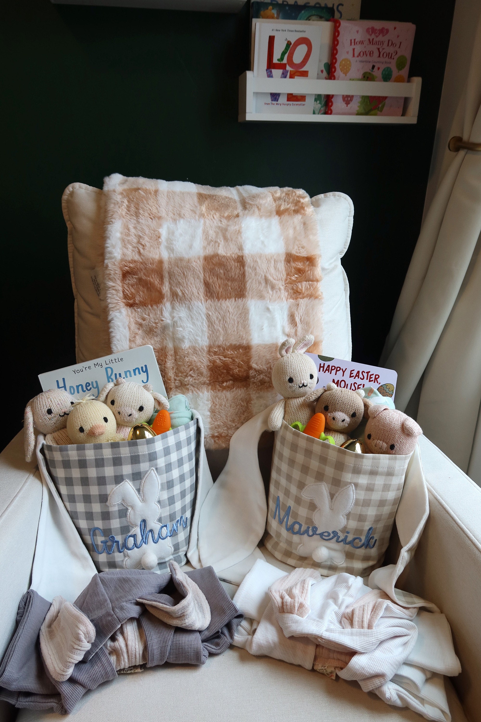 Personalized Easter Basket. Custom Embroidered Easter Bunny. Kids Easter Basket. Baby Girl And Boy Basket. Egg Basket For Easter Activities.