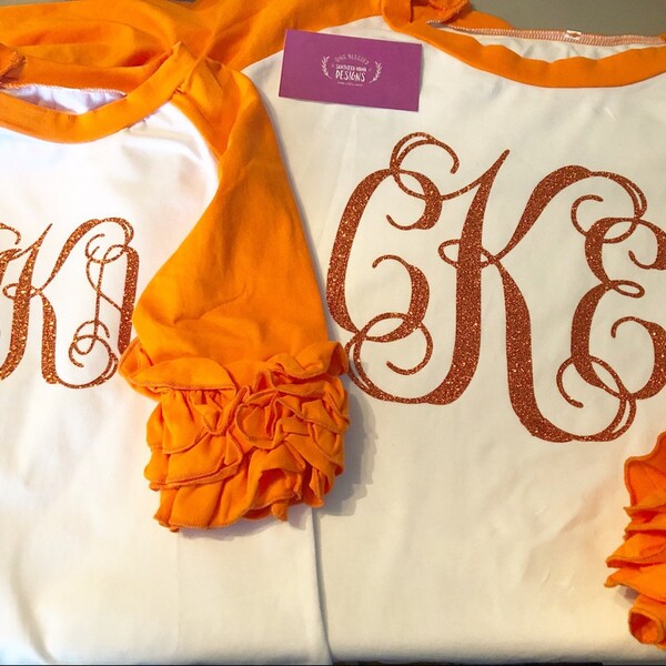 Girls Icing Ruffle Raglan Shirts- Multiple Colors Monogramable Shirts ...