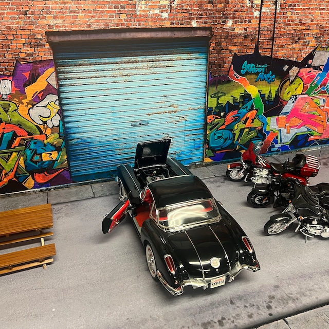 Full RC 1/10 Scale California Graffiti Street Scene Garage