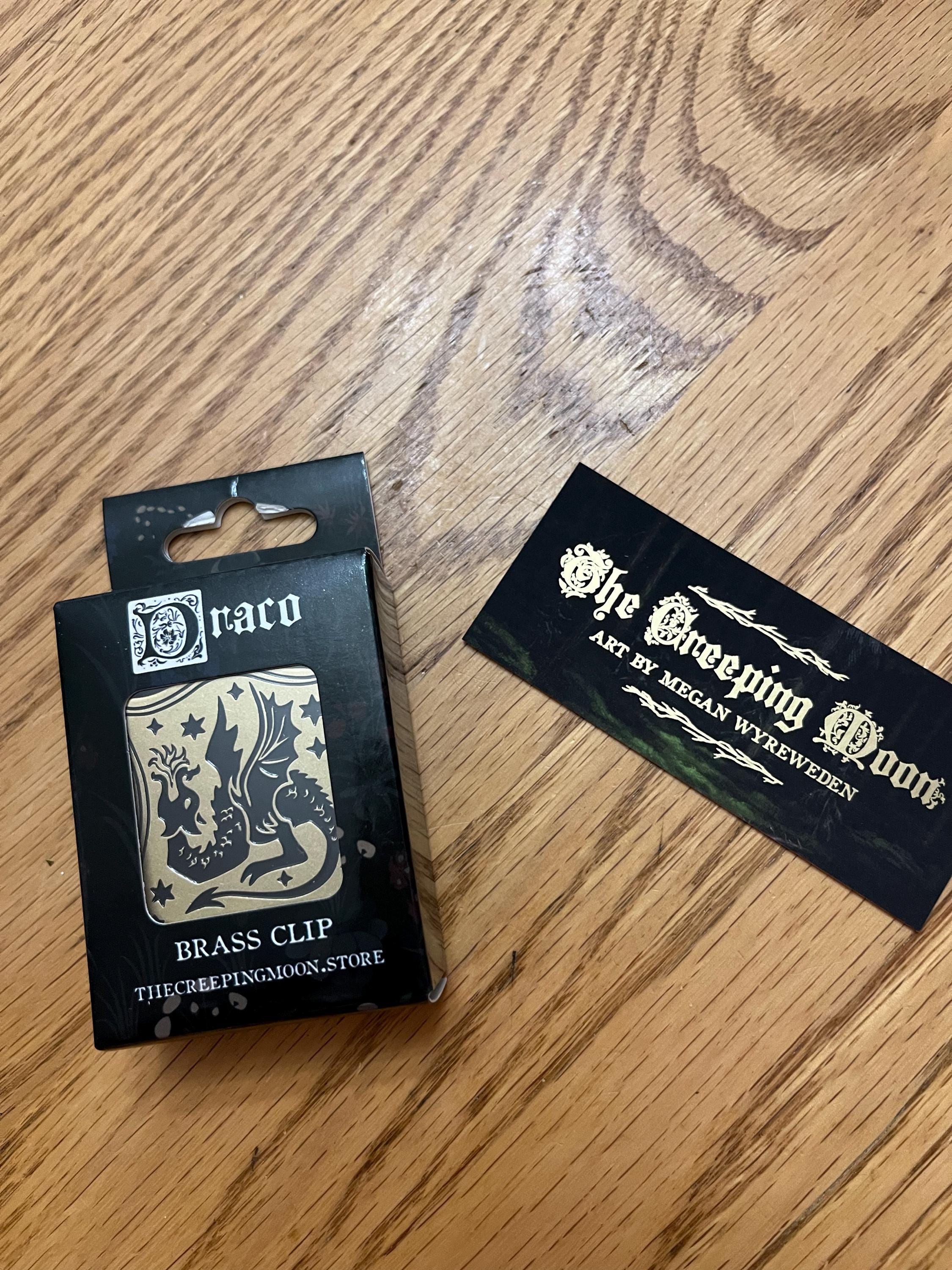 Draco metal journal clip, scrapbook clip, brass clip, binder clip, dragon stationery, dragon clip, DM tools, gift for DM, DnD stationery
