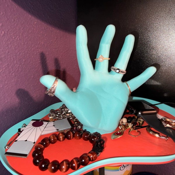 The Hand Tray - Catchall for Jewelry & Trinkets Orange Teal Fun Funky ...