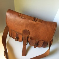 Handmade Buffalo Leather Briefcase Laptop Bag. main image 0