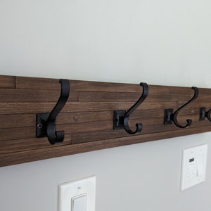 Modern and Rustic Entryway Coat Rack 24 Inches/4 Hooks, Wall Coat Rack,  Bathroom Towel Rack, Rustic Coat Rack 