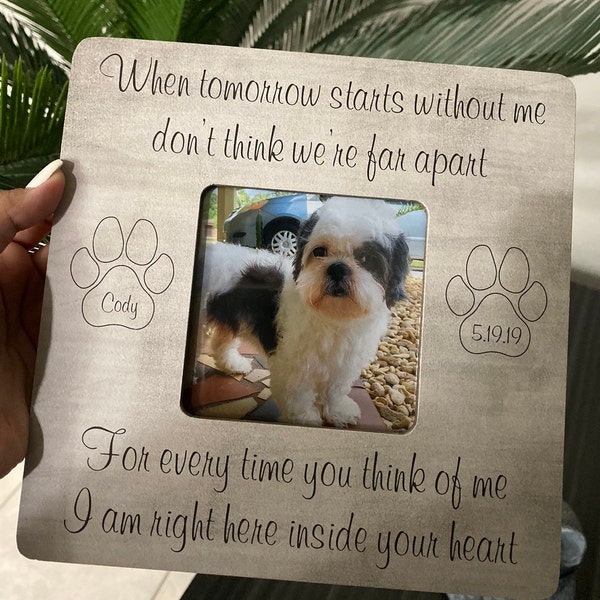 Personalized Pet Memorial Frame: Dog & Cat Loss Sympathy Gift, Pet Loss ...