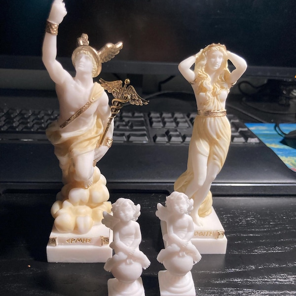 Aphrodite Statue Greek Goddess Made of Alabaster Gold 16cm - Etsy