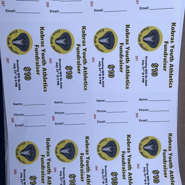 Full Color Raffle Tickets Custom Printed Raffle Tickets With Perforated Stub | Full-color Design ...