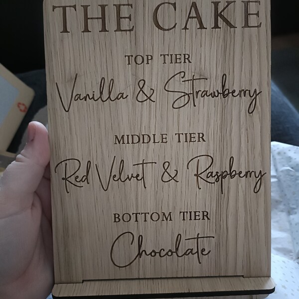 Wedding Cake Menu Sign | Cheese Menu Sign | Wooden, Rustic, Engraved in ...