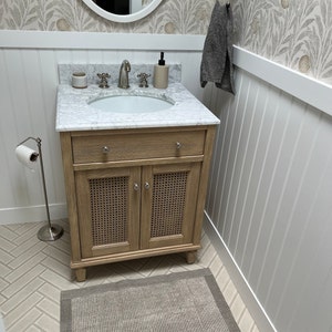 Bathroom Mat Made of Linen Cotton Blend Fabric, Terry Bath Mat, Floor Mat,  Bathroom Décor, Farmhouse Décor, Organic Rug 
