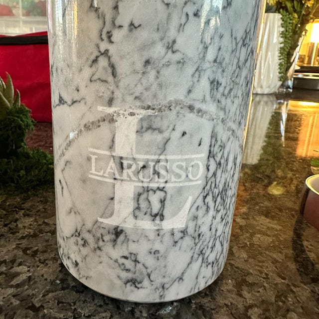 Marble Wine Chillers For Bottles – Champagne Cooler, Wine Chiller Bucket & Kitchen Marble Utensil Holder – 750ml Stone Wine Bottle Chiller For Party, Bar, Home Decor, White