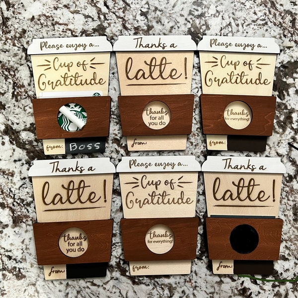 Thanks a Latte Coffee Gift Card Holder | Boss's Day Card | Employee ...