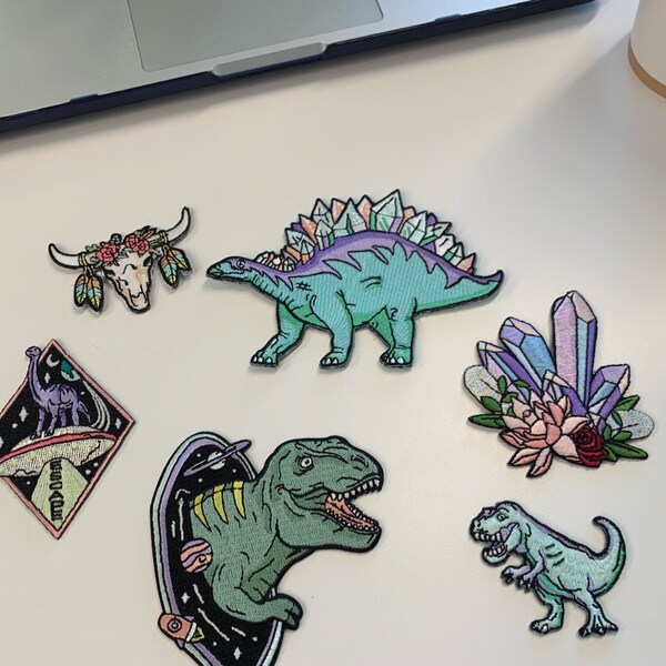 Brontosaurus Dinosaur Space Patch - UFO Escape - Glow in the Dark ...