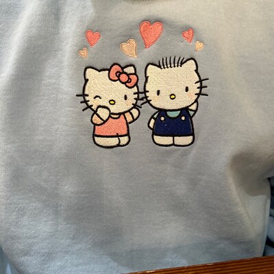 Kitty X Spider Embroidered T-shirt/crewneck/hoodie - Etsy