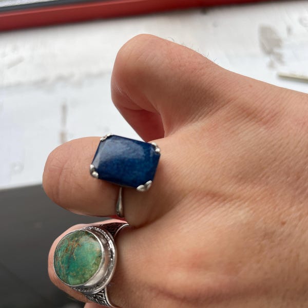 Moonstone Spiral Side Ring - 925 Sterling Silver Boho Ring, US Size 7, With Velvet Gift Bag