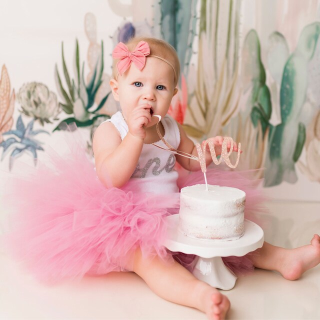 Acquista 3 pezzi vestiti per bambina primo compleanno vestito fiori festa  pagliaccetto torta Smash vestito tutu 0-18 mesi