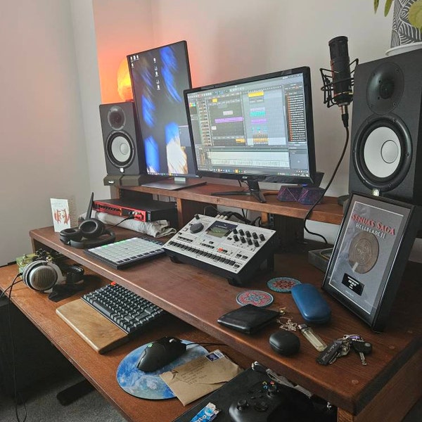 Rustic Studio Desk Studio Desk | Modern Rustic Design | Riser Shelf | 19