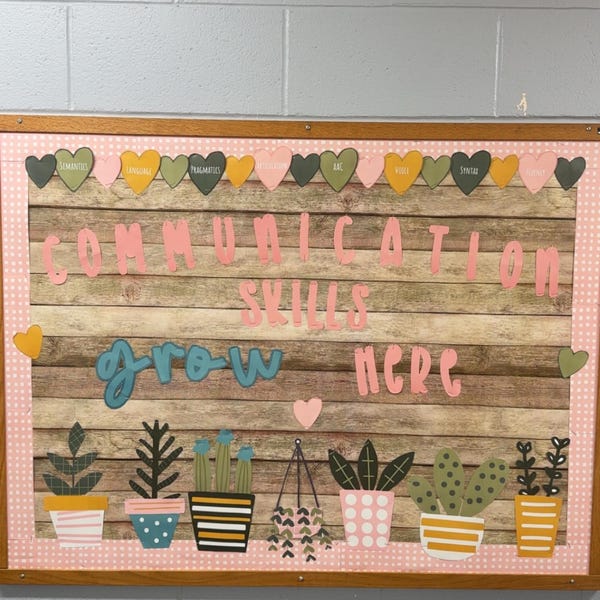 Speech Therapy Bulletin Board, Speech Therapy Room Decor, Succulent ...