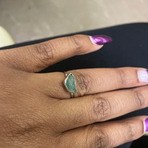 Customer photo from Vonetta Johnson, Raw Emerald Ring in Sterling Silver