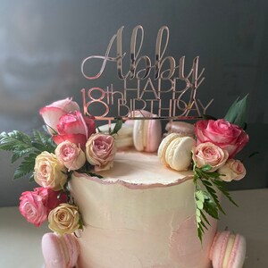 Custom Birthday 18 Eighteen 18th Gold Mirror Cake Topper Cake - Etsy