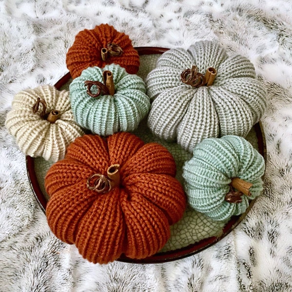 Knit Pumpkin, Stuffed Pumpkin, Fall Decor, Fall Decorations for Home ...