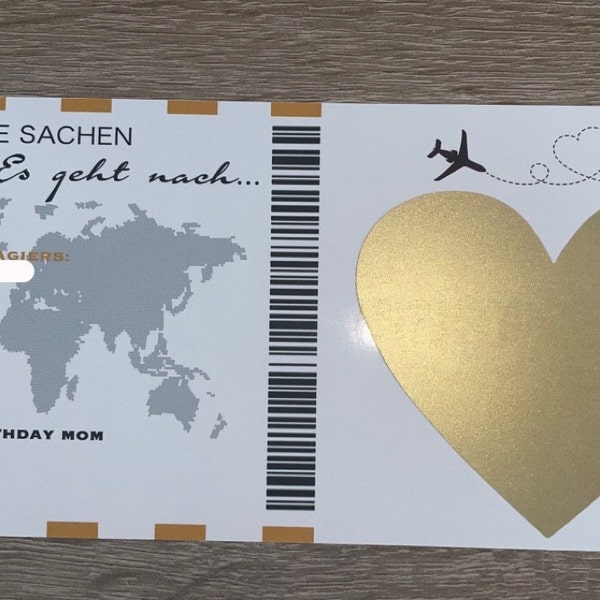 Reise-Rubbelkarte Personalisiert – Überraschungsziel, Mit Umschlag, Als Geschenk