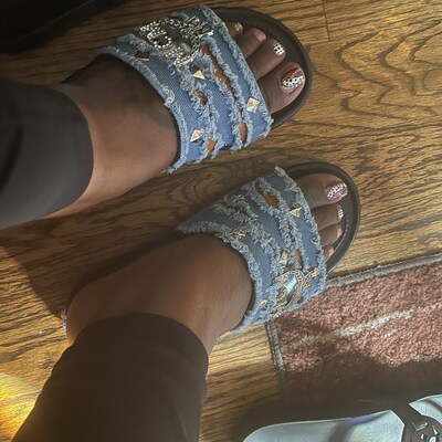 decorated crocs slides