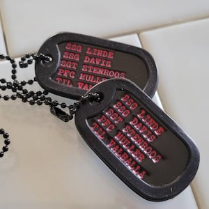 Dog Tags Genuine Military Black Special Forces Debossed Tags