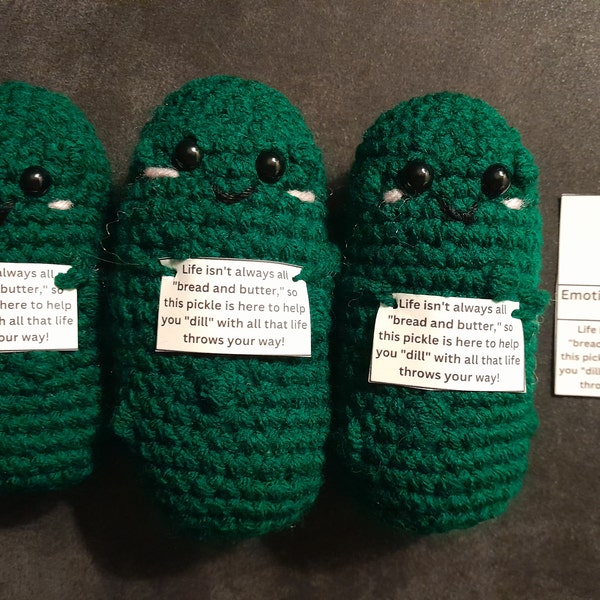 PRINTABLE Emotional Support Pickle Tags, Mini Pickle Pattern, Display