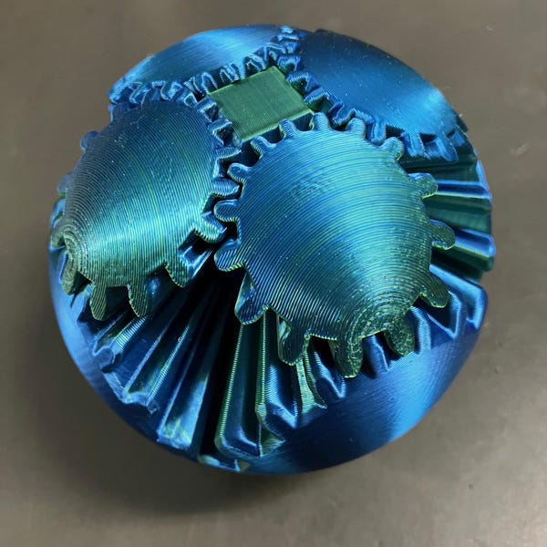 Sphere Toy Transforms 3D Printed Gear Ball Sphere Fidget Toy-stress Ball Transformable Desk ...